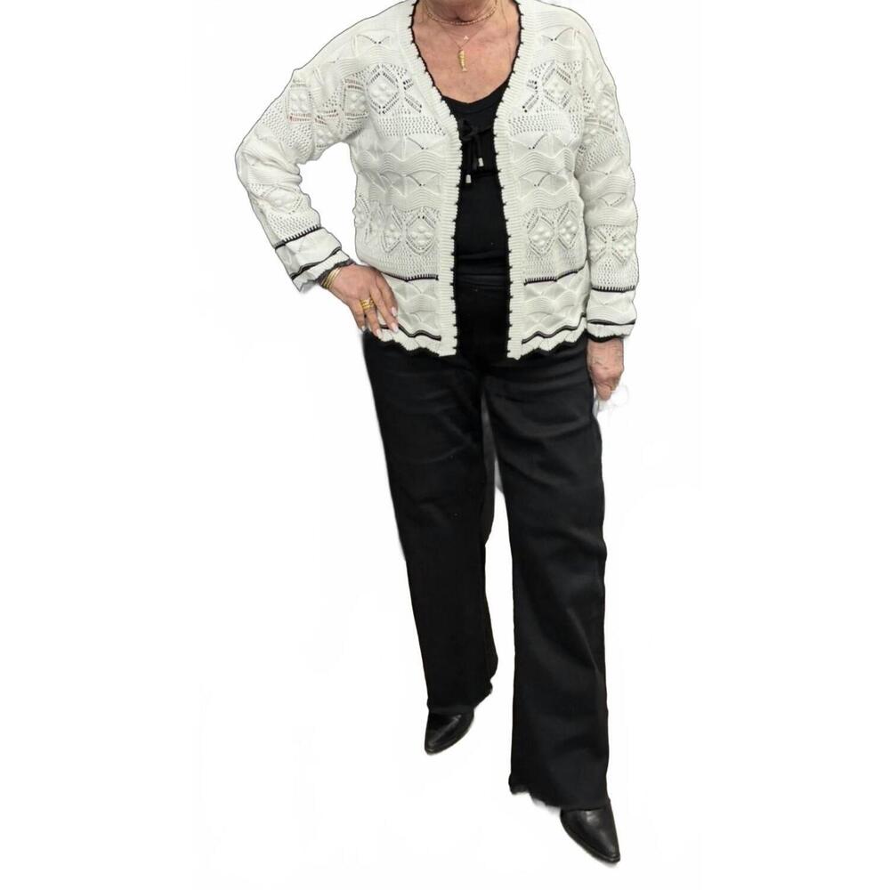 NEW FRENCH KYSS crochet cardigan in white